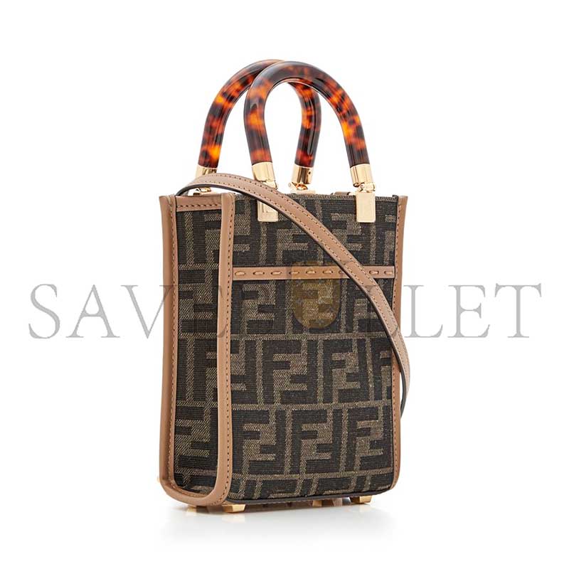 F**di mini sunshine shopper fabric brown 8bs051alvxf1ge3 (18*14.5*6cm)